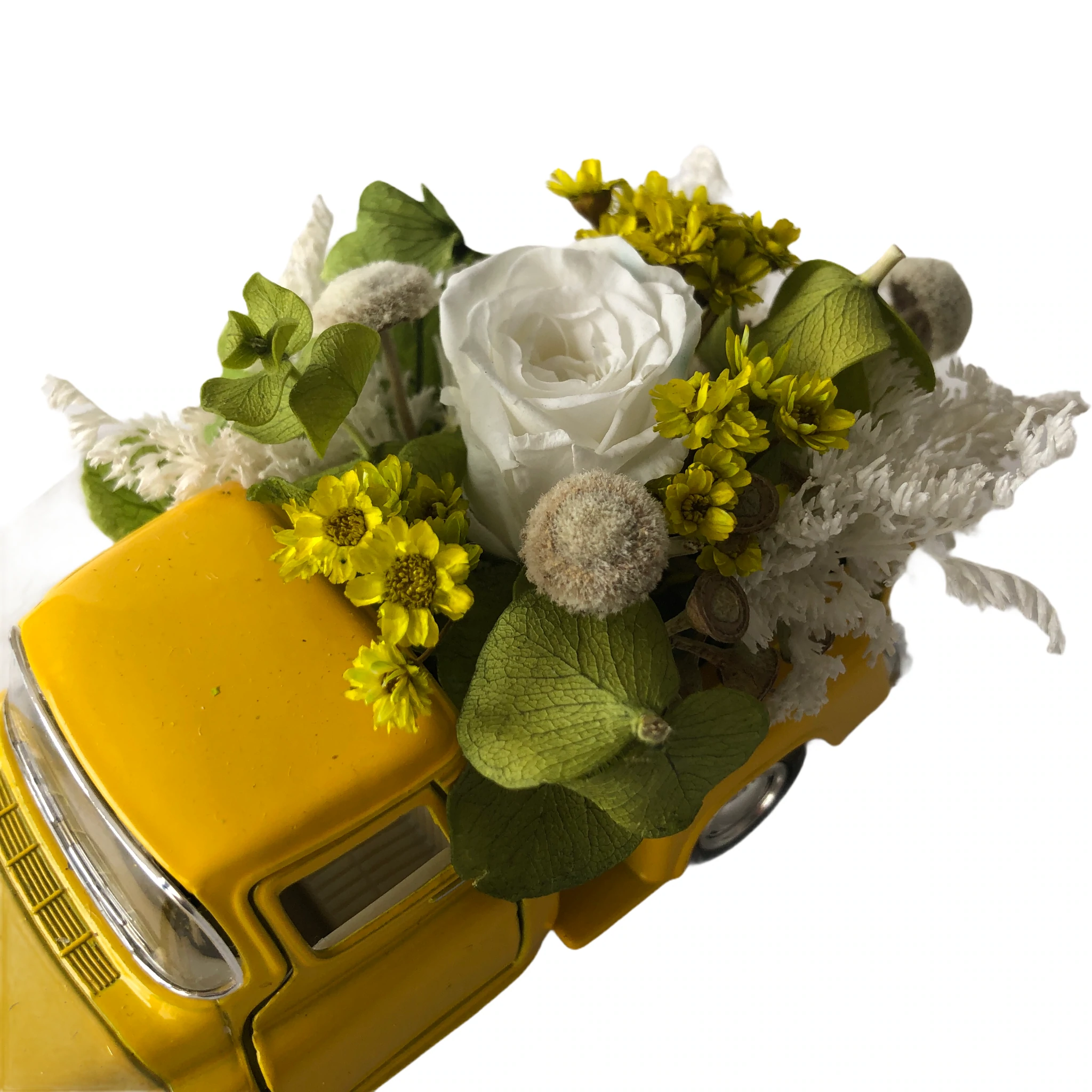 PICK UP 1955 AMARILLA CON FLORES PARA ÉL - Imagen 3
